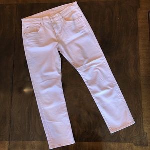 7 For All Mankind Pink Denim Cropped Jeans, Sz 29